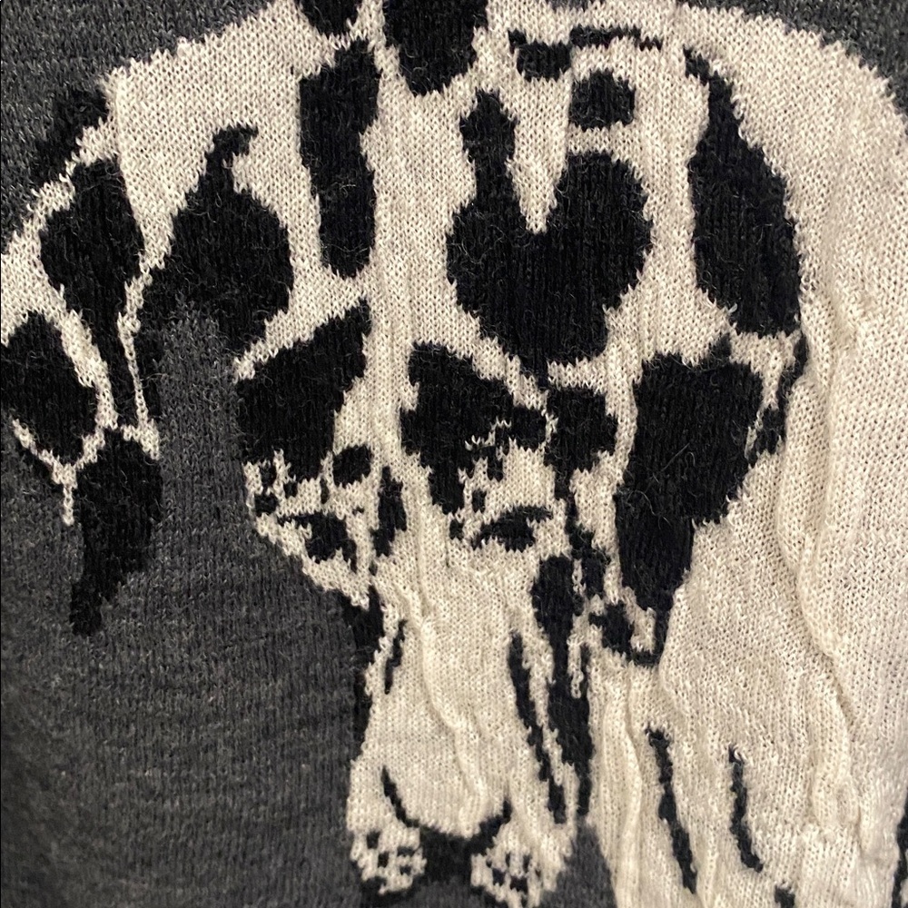 NWT French Connection 100% Wool “Dog” Long Sleeve Crewneck Sweater Grey Size XS - Picture 5 of 8